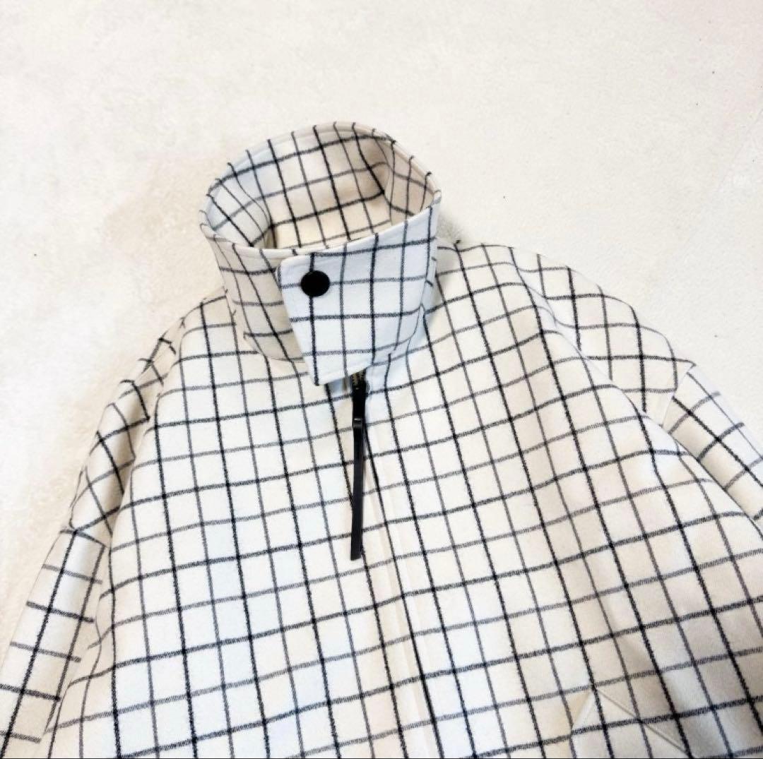 美品 ザ リラクス ハリントンジャケット バルカラー 格子柄 定価 75900円