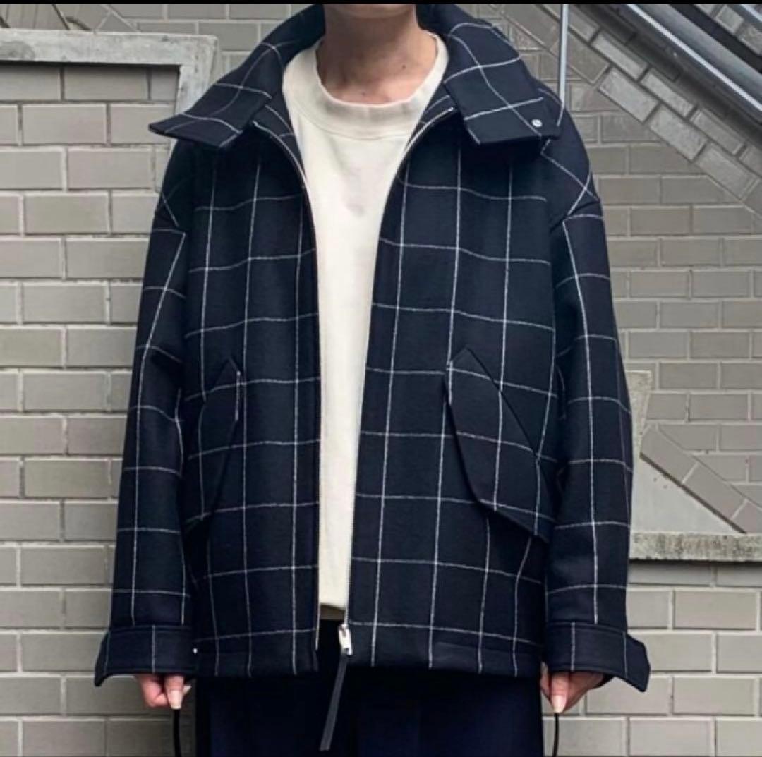 美品 ザ リラクス ハリントンジャケット バルカラー 格子柄 定価 75900円