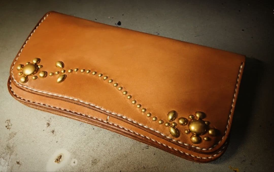 た*か様 ハーマンオーク サドルレザー ロングトラッカーウォレット 経年変化 ス