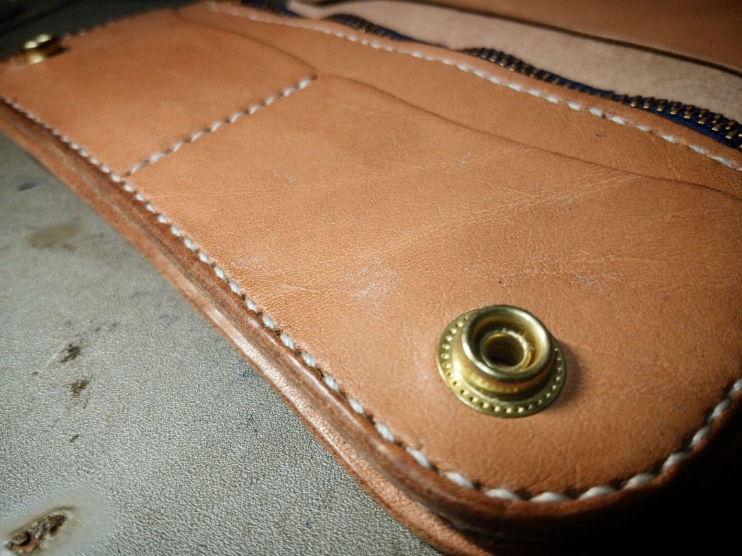 た*か様 ハーマンオーク サドルレザー ロングトラッカーウォレット 経年変化 ス