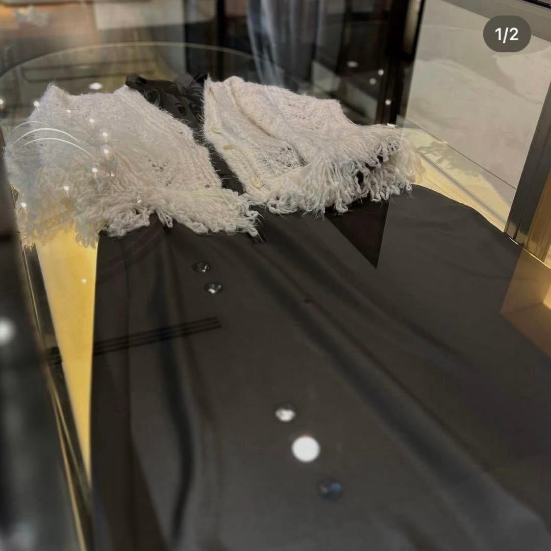 ドゥロワー　FALL1 5G シャギー　フリンジ　カーディガン