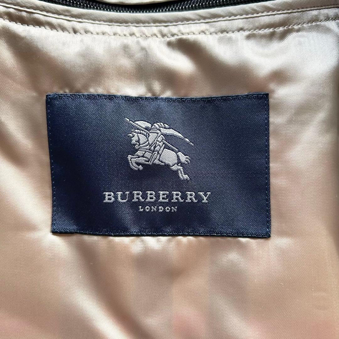 【極美品】バーバリーロンドン　トレンチコート　ロング丈　メガチェック　黒　L相当