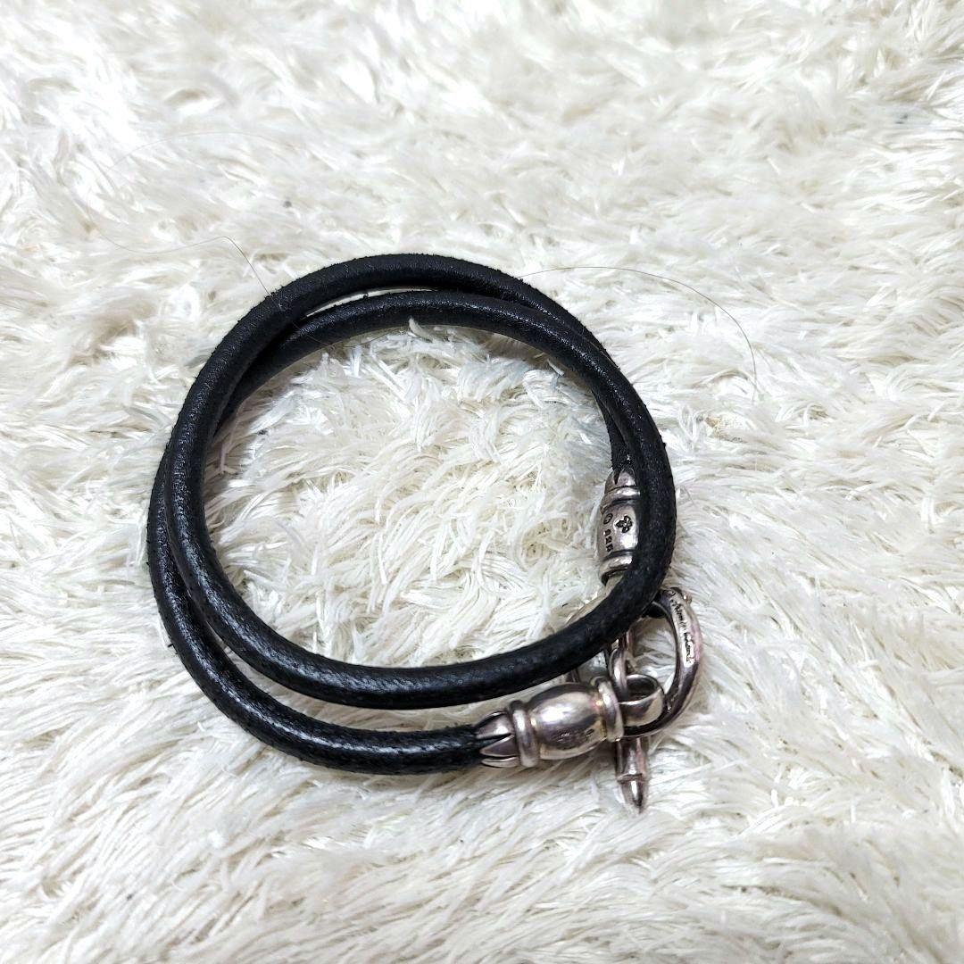 美品 アルテミスクラシック 2連 ブレスレット チョーカー レザー SV925