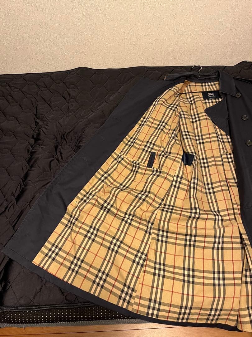 【英国製】Burberry バーバーリー トレンチコート ネイビー　ノバチェック