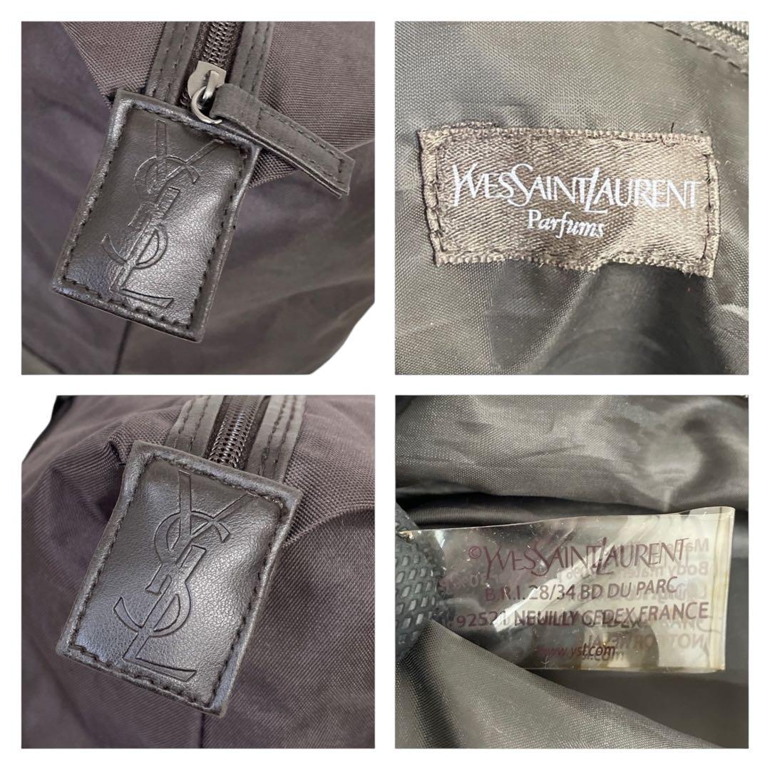 希少　イヴサンローラン ボストンバッグ　ナイロン　ダークブラウン系 4534