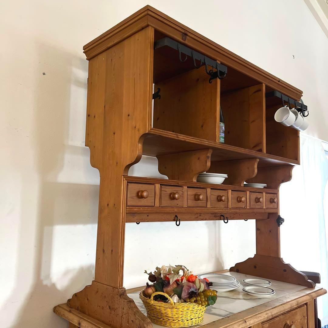 k991r116 フレンチアンティークのカフェキャビネット オールドパイン無垢材