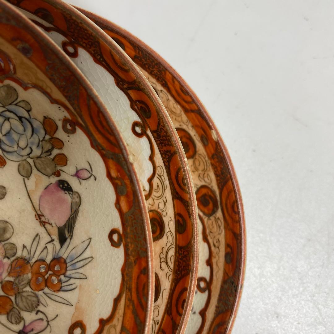 明治初期　九谷焼　金蘭手　人物　39枚　幅12cm 東K7-1216③