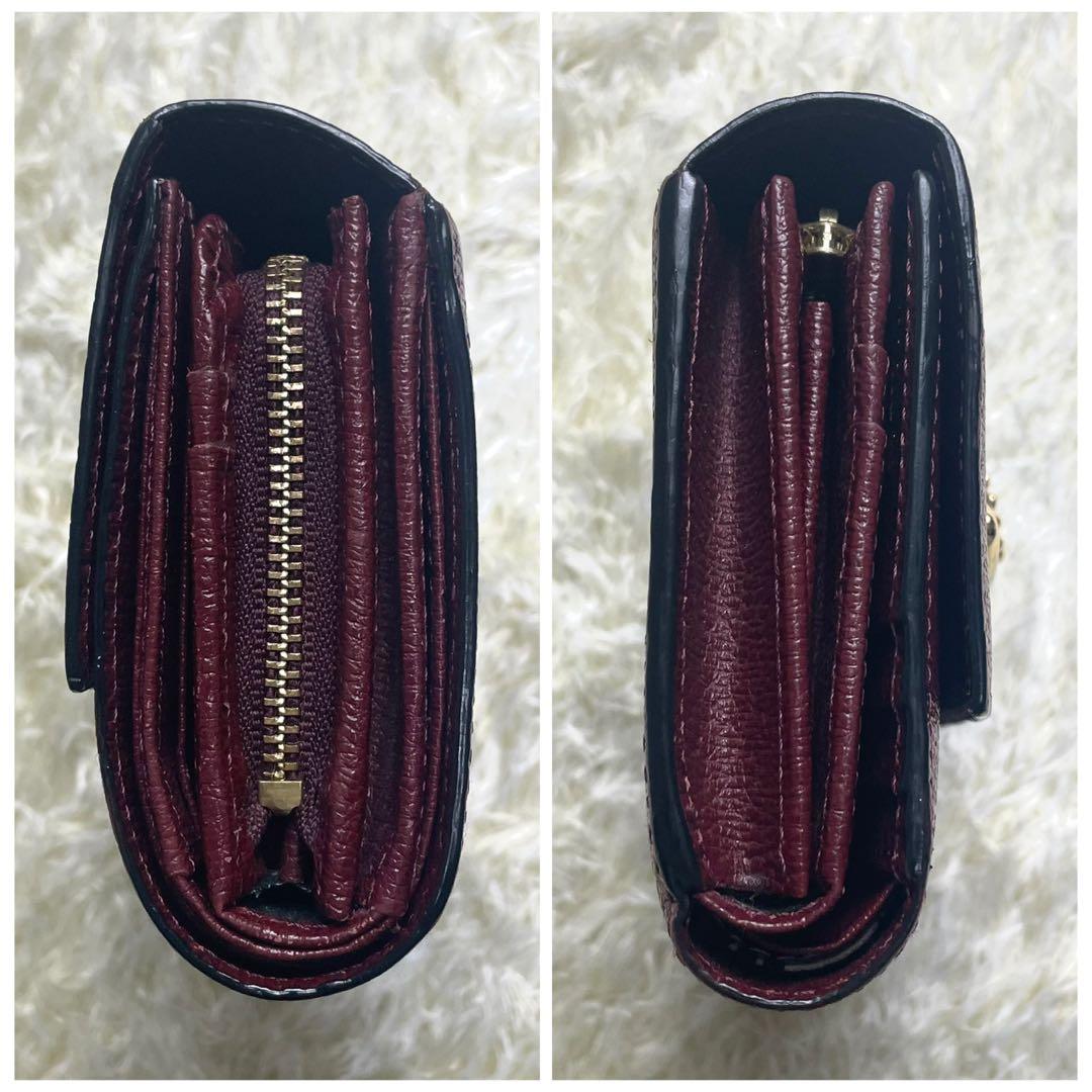 美品 ヴィヴィアンウエストウッド 折り財布 L字ファスナー ワインレッド