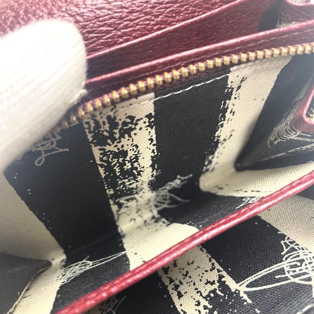 美品 ヴィヴィアンウエストウッド 折り財布 L字ファスナー ワインレッド