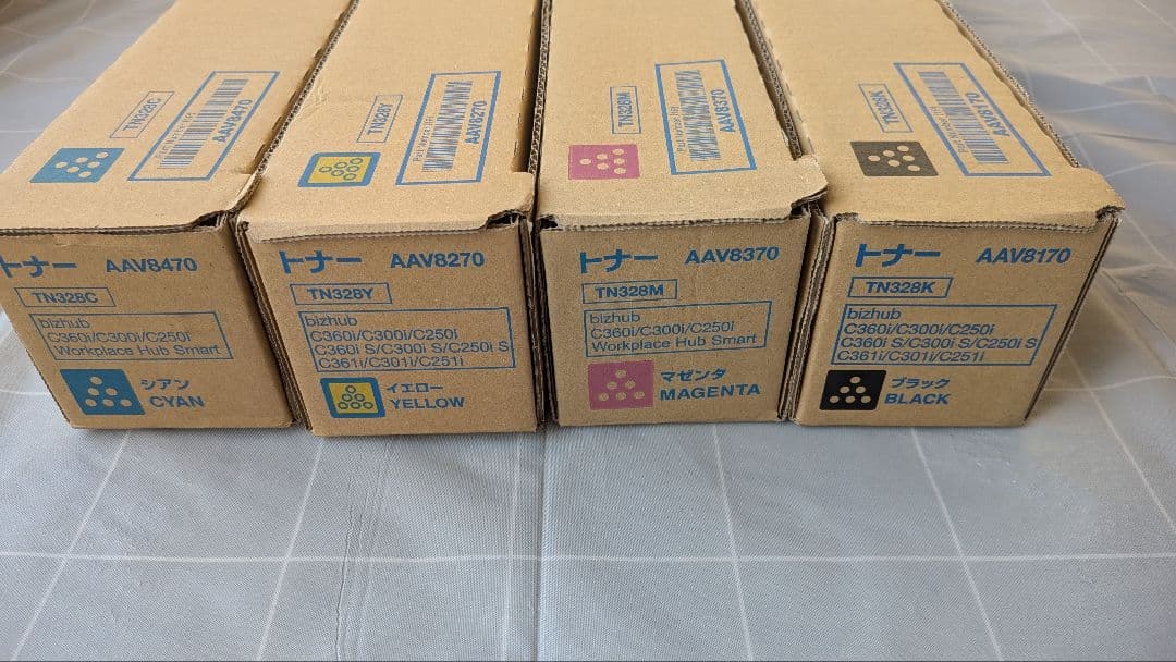 コニカミノルタ　TN328 WX107 トナー4色セット＋廃トナーBOX