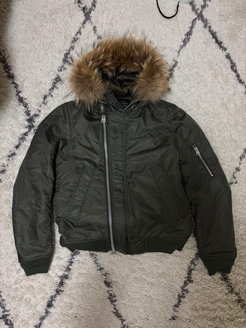 MA-1 フライトジャケット ファー付き n2b y2k 短丈 斜めジップ