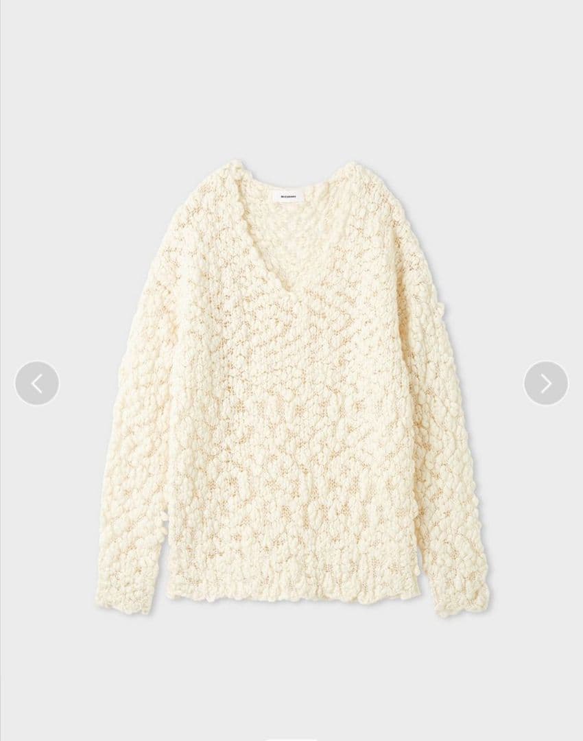 ☆新作☆ミースロエ／オーバーサイズＶネックチャンキーニット【WHT】新品・タグ付