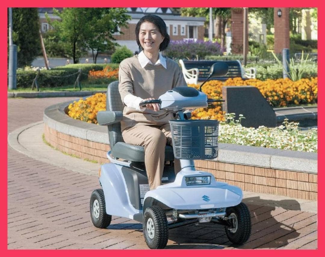 まつ　スズキ　セニアカー　ブルー　ステッキホルダー付