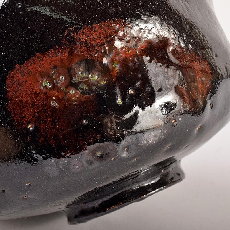 茶道具　楽吉左衛門　黒楽茶碗　共布共箱　D　R7843