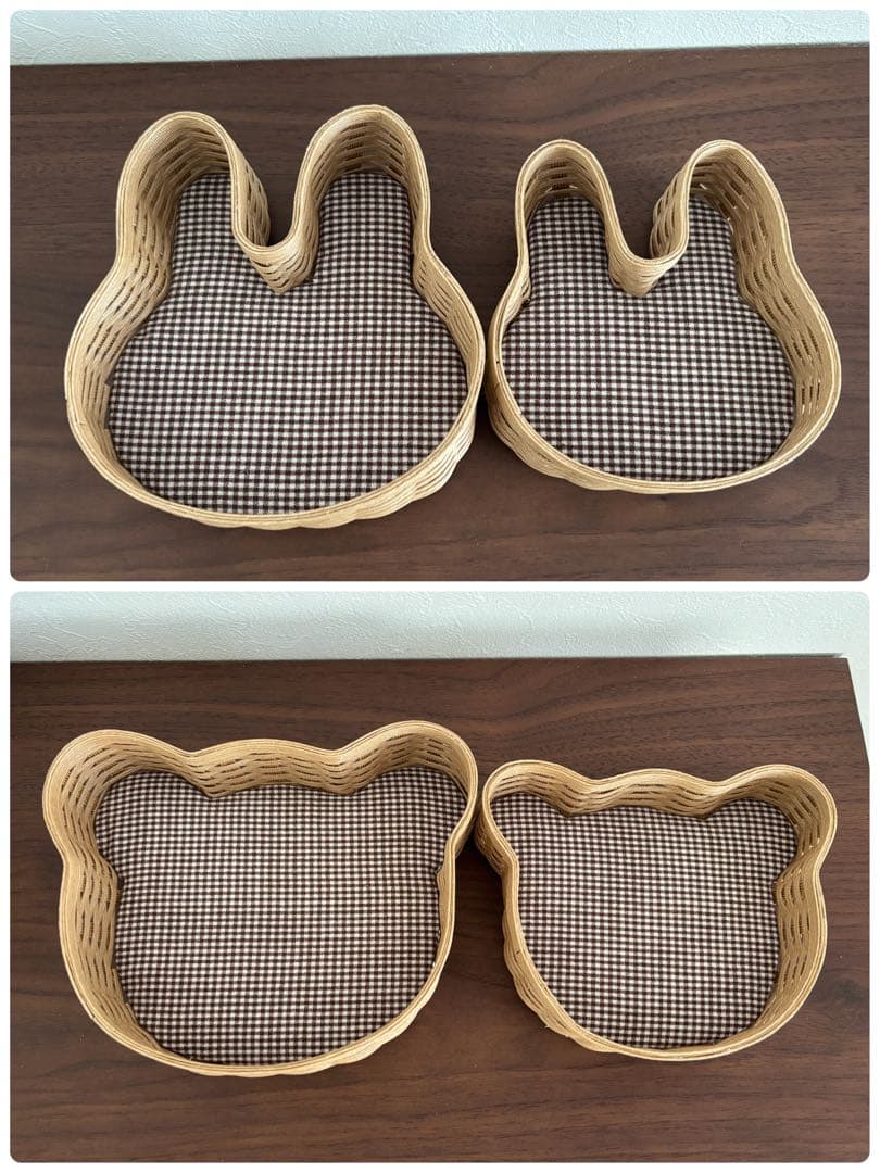 ♡プリ♡様ご連絡ページです。ウサギとクマの形のバスケットセット