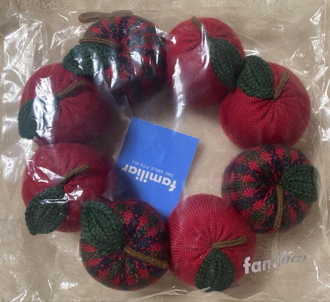 ☆新品未開封☆ファミリア クリスマスリース リンゴ赤チェック柄