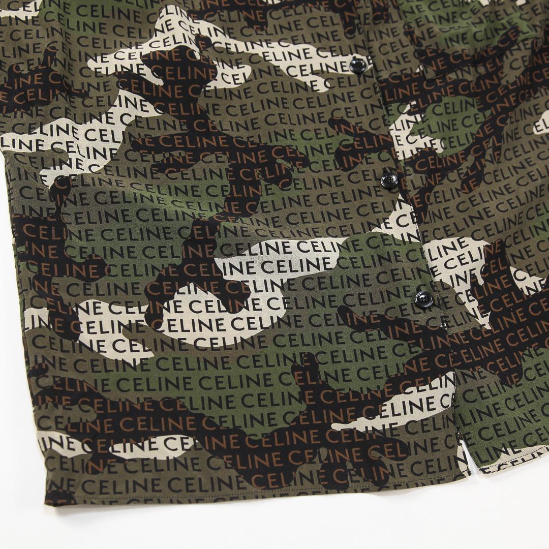 極美品 CELINE 22AW オープンカラー ブラウス クレープ・ド・シーヌ