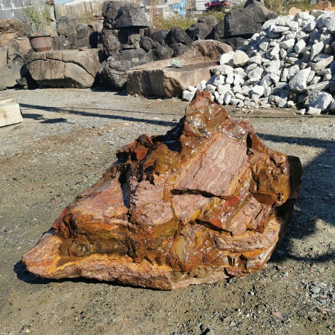 福島産　ジャスパー　154キロ　碧玉　庭石　鑑賞石　石　庭　ガーデニング