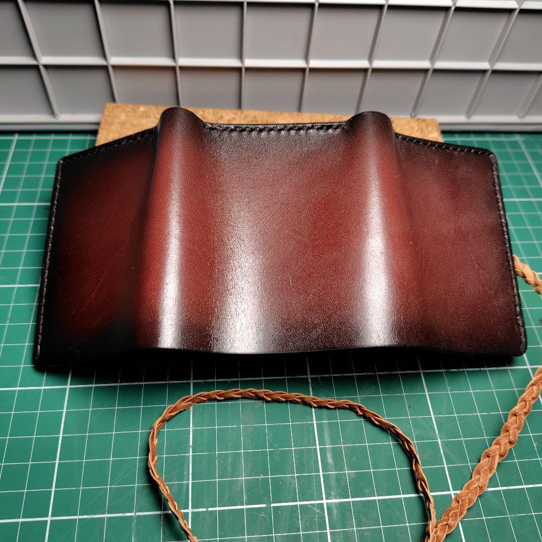 ハンドメイド　牛ヌメ革　ミニマリストウォレット