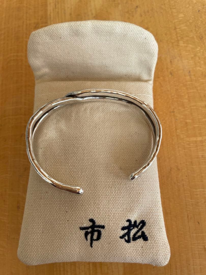 市松　シルバー　クロスバングル