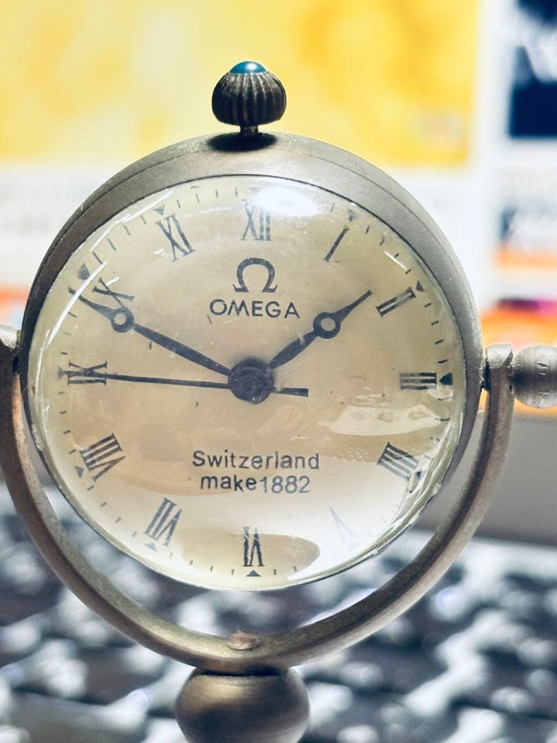 希少　アメリカ購入■ OMEGAオメガ　置き時計　アンティーク 球体時計