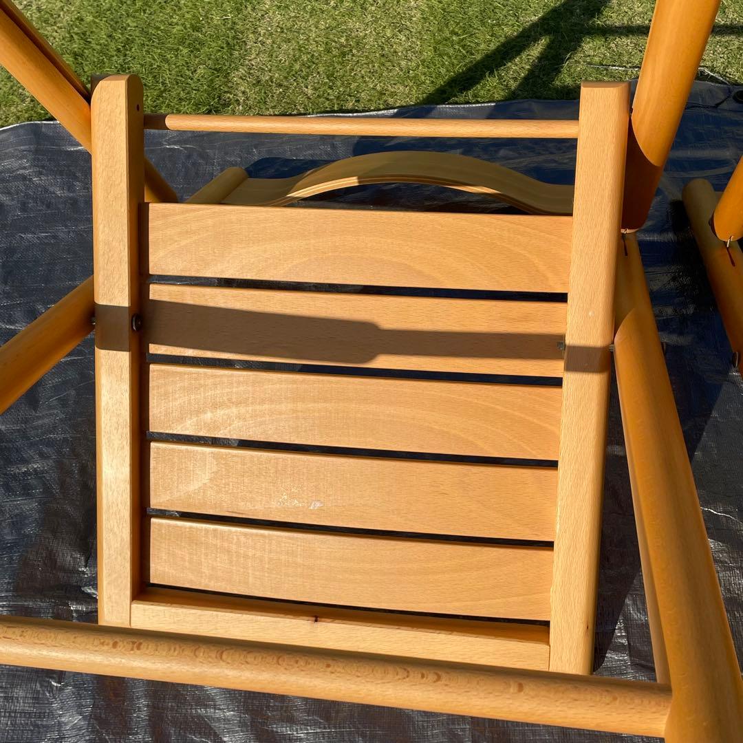 廃盤品 無印良品 木製折りたたみ椅子 フォールディングチェア 2脚