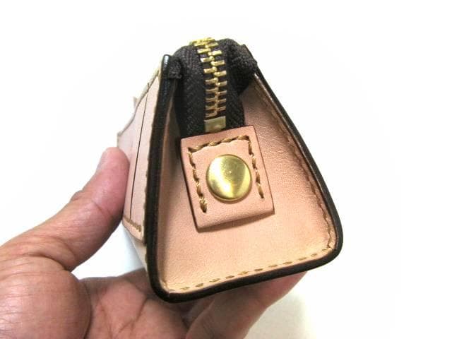 栃木レザー 本革 ペンケース 大容量 定規入る 生成り ヌメ革 名入れ刻印