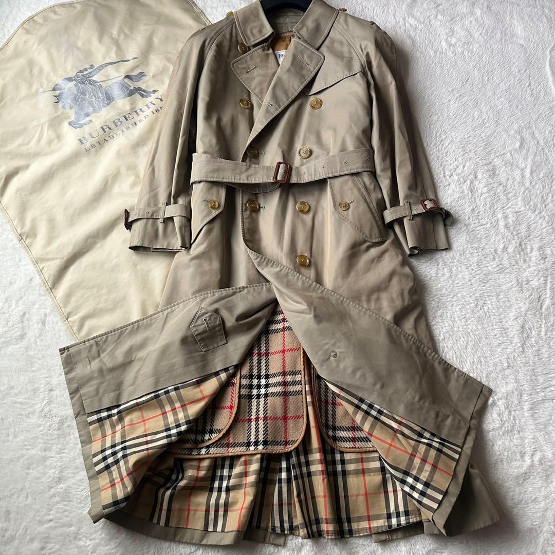 美品 バーバリー トレンチコート ノバチェック 着丈114 ベルト ライナー付き