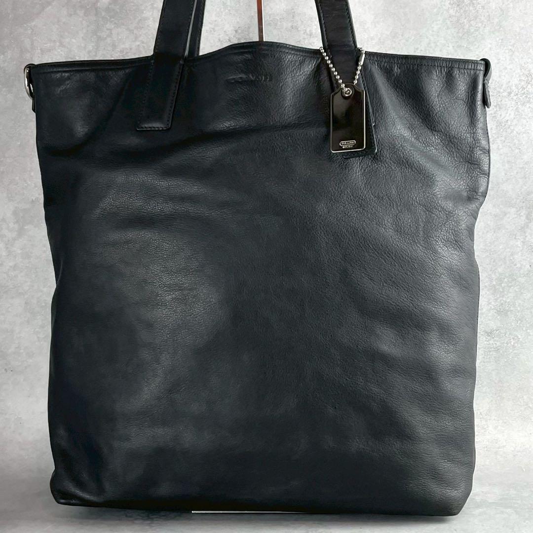 ✨美品✨コーチ　ブリーカー　トートバッグ　リバーシブル　キャンバス×レザー　黒