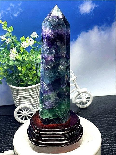 AAA級天然レインボーフローライト(蛍石) 六角柱B89F2/173F10A