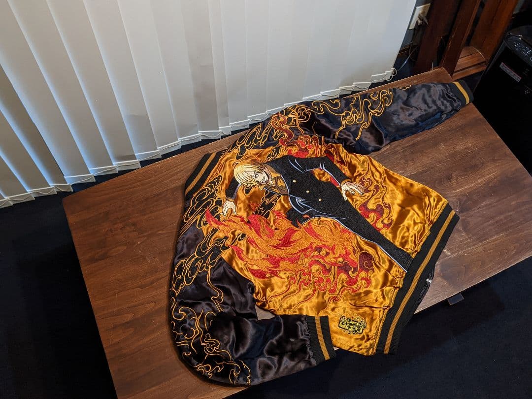 絡繰魂　ONE PIECE　スカジャン　リバーシブル　スーベニアジャケット　　黒