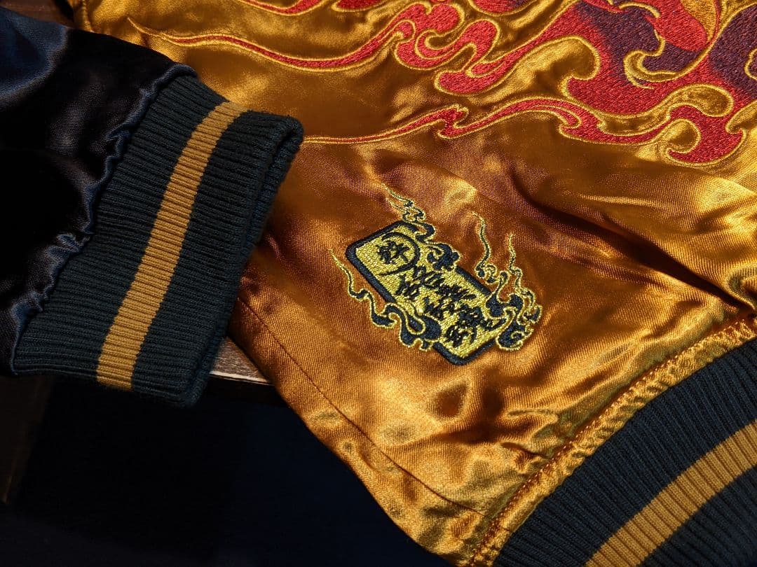 絡繰魂　ONE PIECE　スカジャン　リバーシブル　スーベニアジャケット　　黒