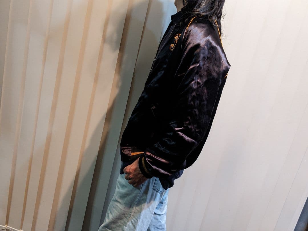 絡繰魂　ONE PIECE　スカジャン　リバーシブル　スーベニアジャケット　　黒