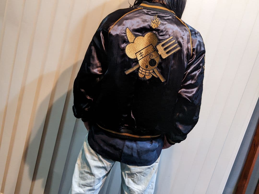 絡繰魂　ONE PIECE　スカジャン　リバーシブル　スーベニアジャケット　　黒