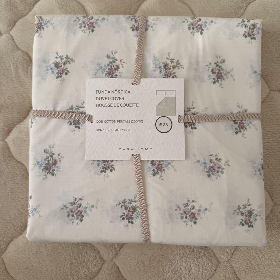 【ZARA 】ザラホーム 布団カバー ダブル 枕カバー2枚セット 小花柄
