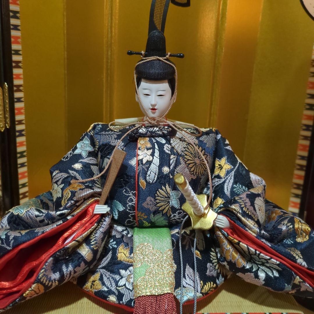 小出松寿　正絹古典親王飾　収納式 雛人形　コンパクト