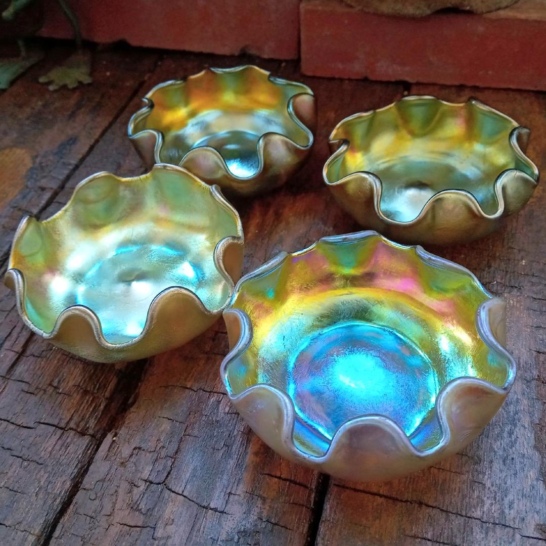 ルイスCティファニー ソルトセラー ファブリルガラス 4つセットq50