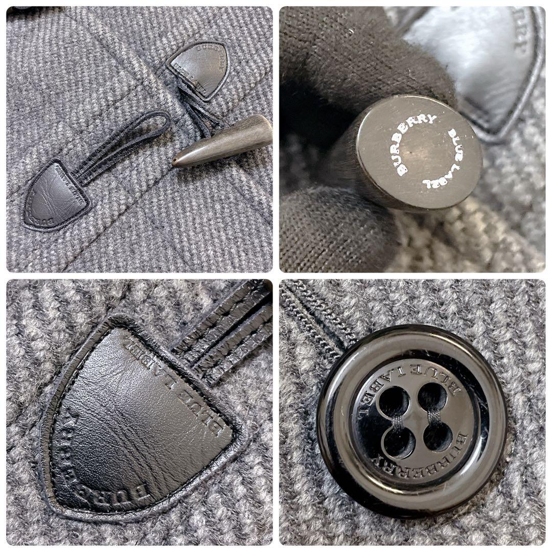 美品✨バーバリーブルーレーベル ダッフルコート グレー ノバチェック トグル M