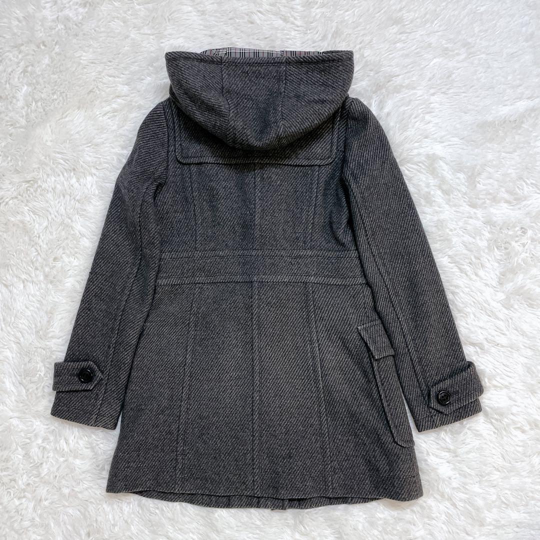 美品✨バーバリーブルーレーベル ダッフルコート グレー ノバチェック トグル M