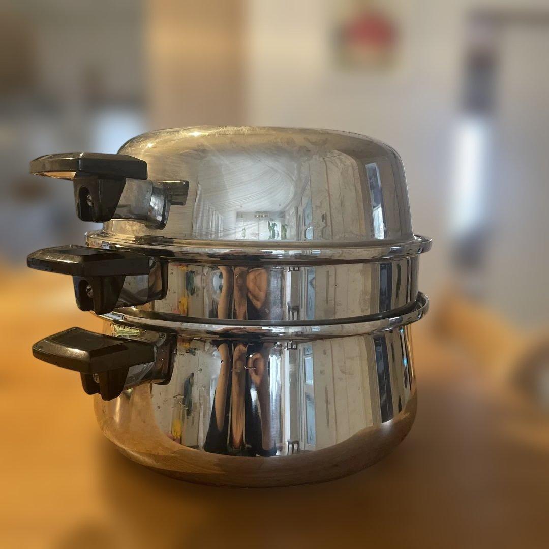 お値下げ中❗️ロイヤルクイーン蓋付き両手鍋 4点セットIH対応