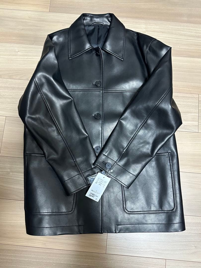 新品未使用　BEAUTY&YOUTH レザーライクジャケット　ブラックM
