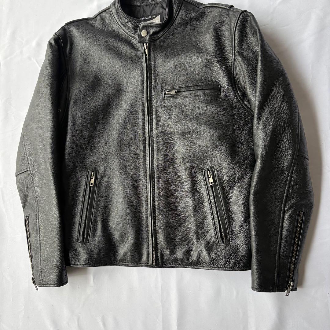 schott ショット USA製 シングルライダース 裏地キルティング ブラック