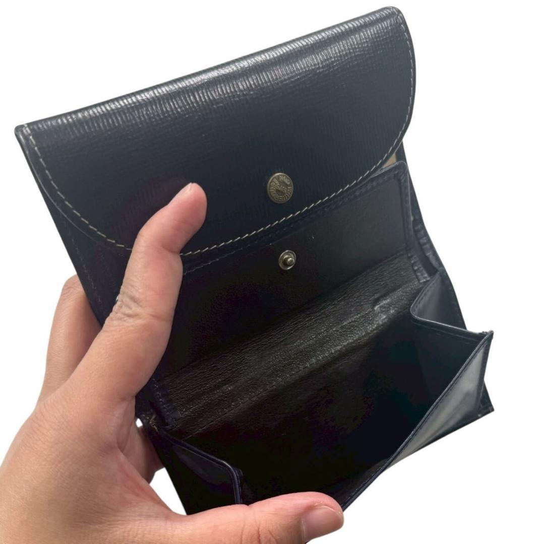 ホワイトハウスコックス ブライドルレザー 三つ折り財布 ブラック/ネイビー