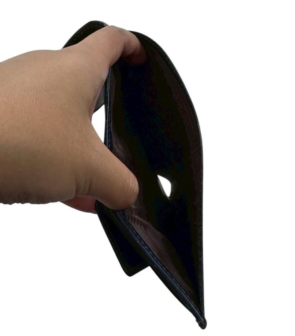 ホワイトハウスコックス ブライドルレザー 三つ折り財布 ブラック/ネイビー