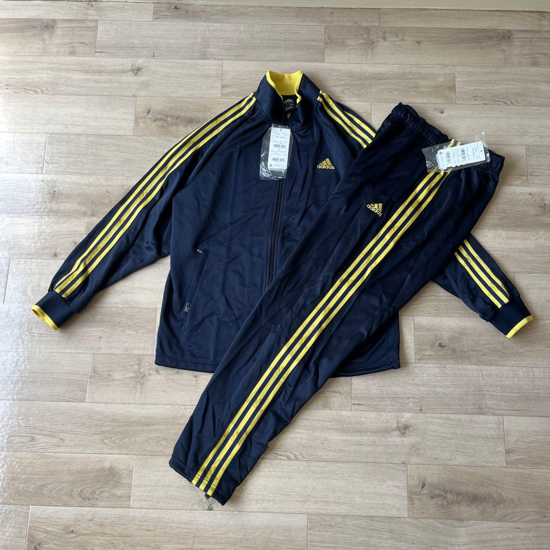 【新品】アディダス ジャージ上下 Oサイズ ネイビーゴールド