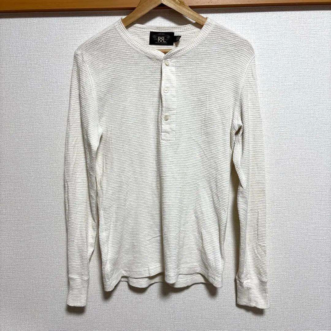 RRL　ワッフル ヘンリーネック サーマル ロンT ホワイト
