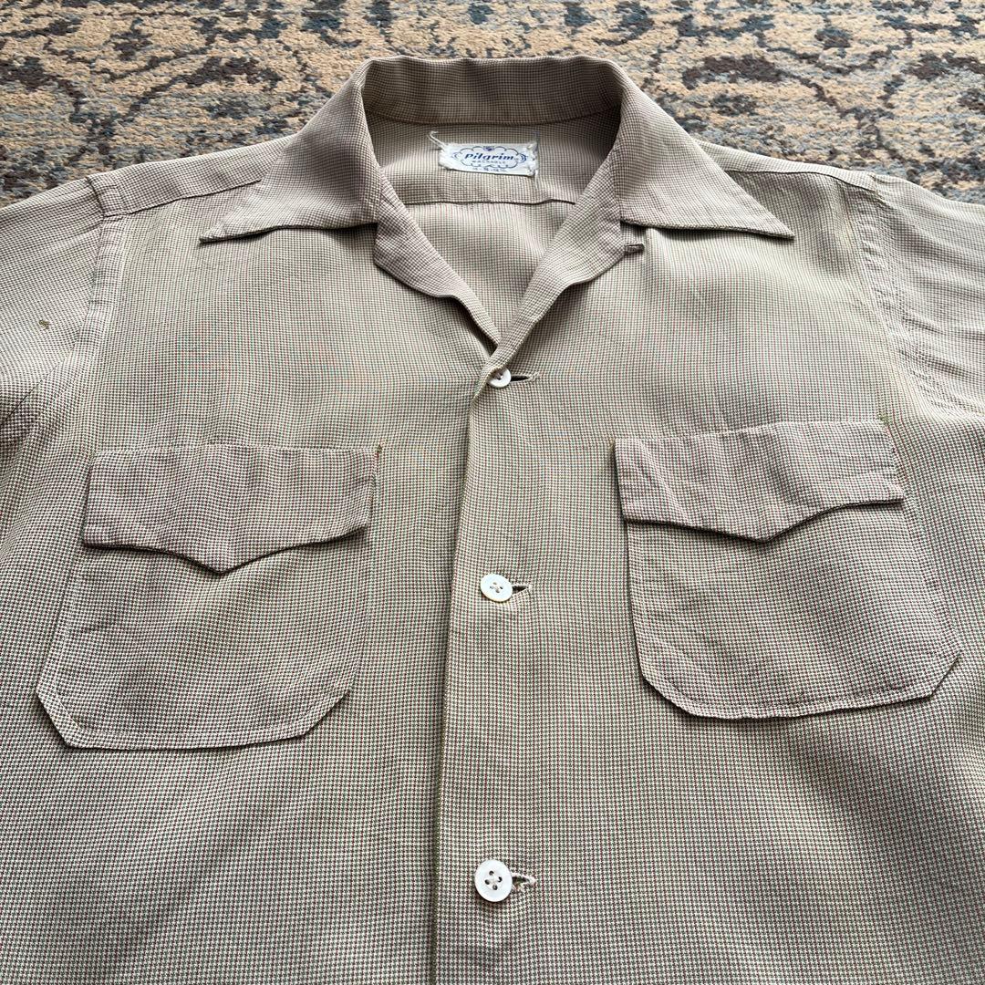 50s PILGRIM レーヨン シャツ フラップ 検 60s ギャバジン