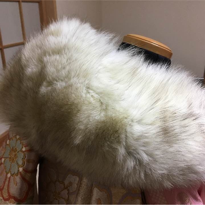 ❶フォックス ファー ショール 襟巻き 成人式 パーティー 礼装 ドレスにも