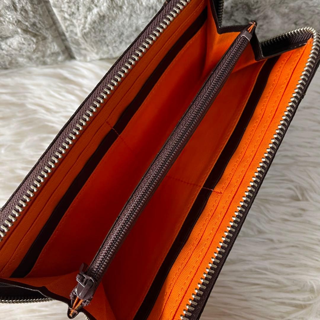 【新品未使用】カステルバジャック　クロコ型押しレザー　ラウンドファスナー長財布