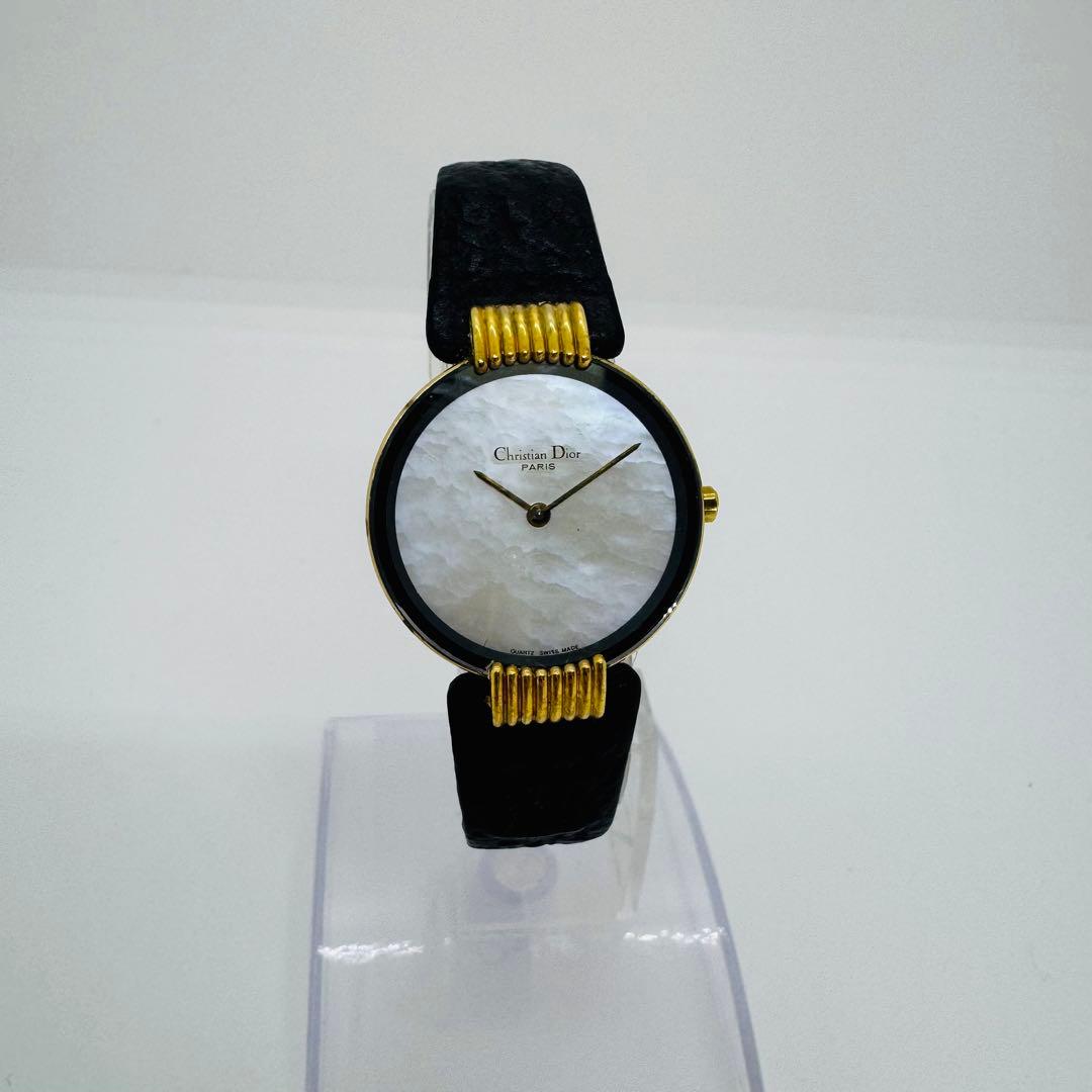 ✨Dior✨ブラックムーン✨ホワイトシェル文字盤✨バギラ✨クオーツ✨腕時計✨